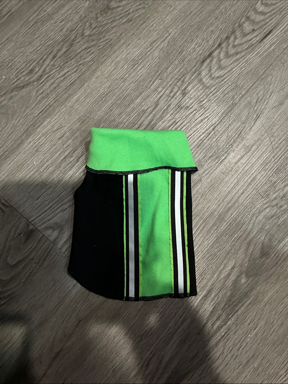 Neon Green & Black Reflective Stripe Dog Vest - High Visibility